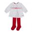 Tutto Picollo dress in red white check with red tights
