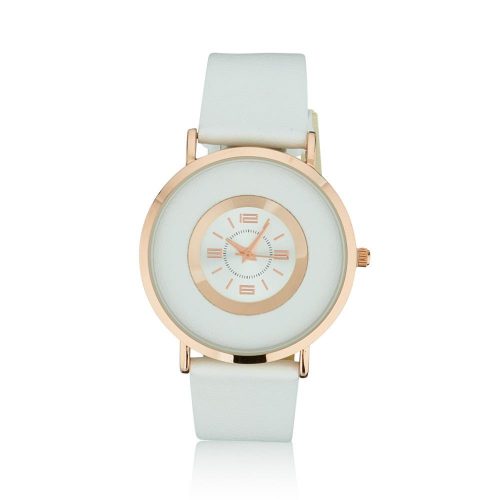 K&D white and rose gold watch