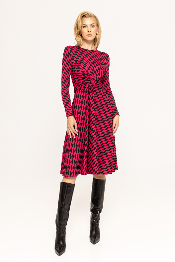 Nissa RZ 14524 midi knit print dress