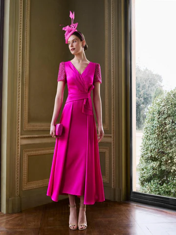 Courture Club fushia satin dress