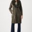 Joseph Ribkoff coat in Avacado with detachable faux fur collar
